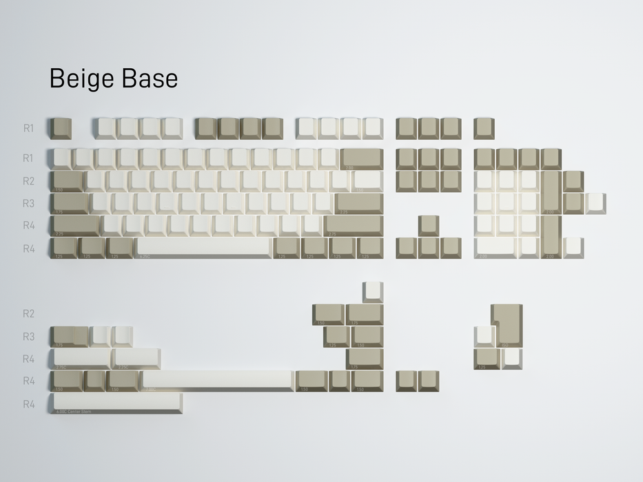 GMK CYL Blanks Beige Base kit layout render