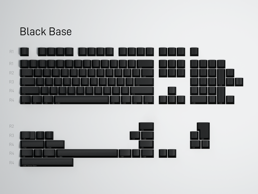 GMK CYL Blanks Black Base kit layout render