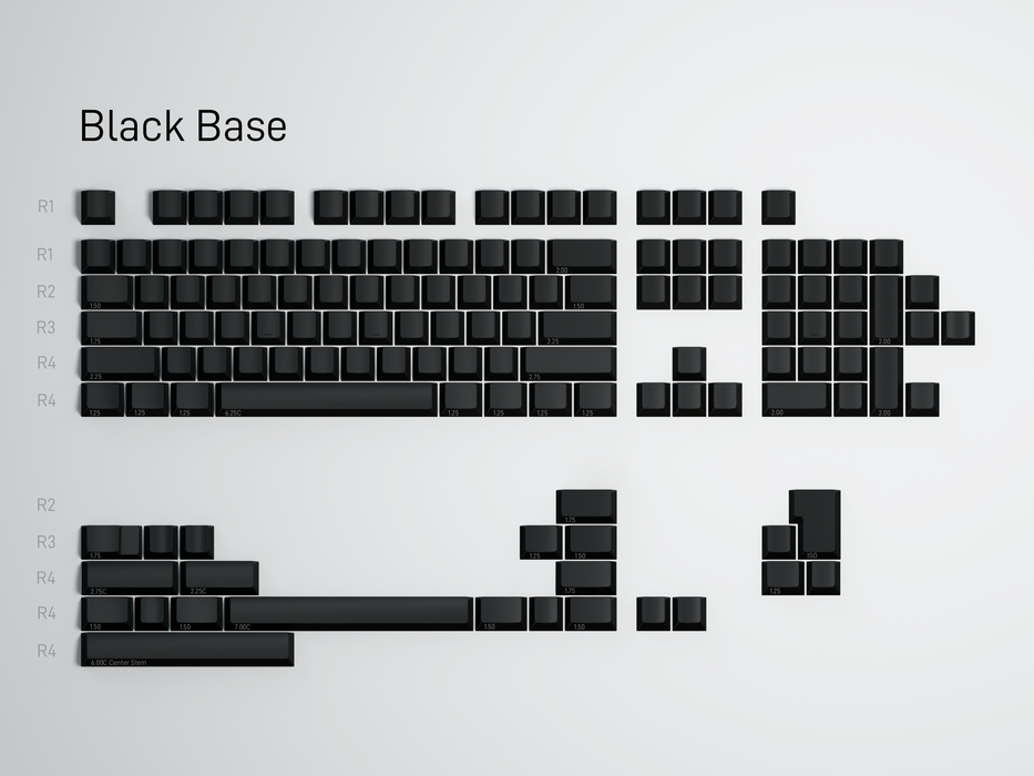 GMK CYL Blanks Black Base kit layout render